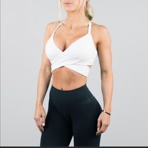 Alphalete white wrap around bra